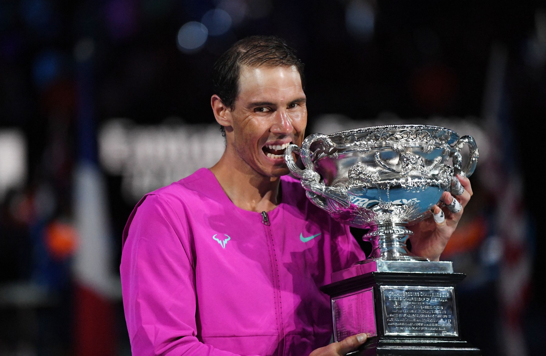 Vítěz AO - Tenista Rafael Nadal po zisku grandslamového titulu na Australian Open