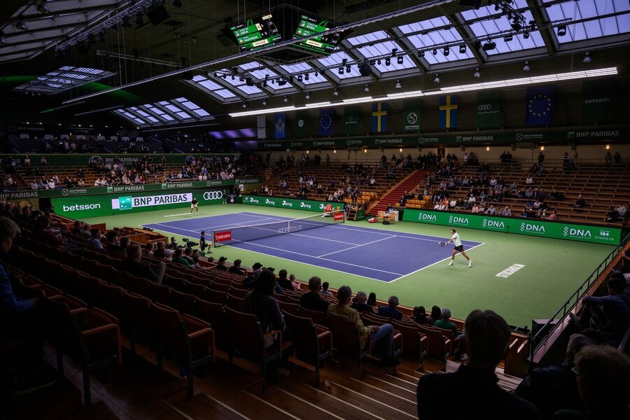 Tenis, ATP, halový tenisový turnaj Nordic Open ve Stockholmu, pohled na centrální kurt