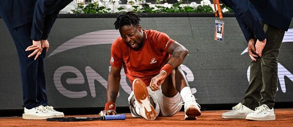 Tenis, ATP, Gael Monfils během Roland Garros, French Open, zranění
