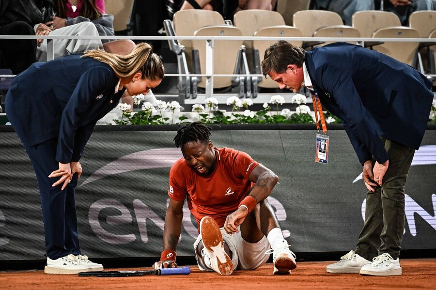 Tenis, ATP, Gael Monfils během Roland Garros, French Open, zranění