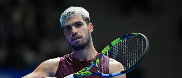 Tenis, ATP, Carlos Alcaraz během finále turnaje v Tokiu, Japan Open