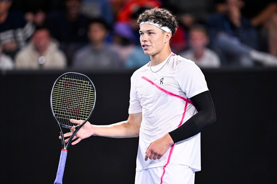 Tenis, ATP, Ben Shelton během grandslamu Australian Open, Melbourne