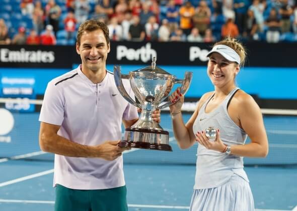 Tenis, Roger Federer, Belinda Bencic, Hopman Cup - Zdroj ČTK, imago sportfotodienst, Juergen Hasenkopf