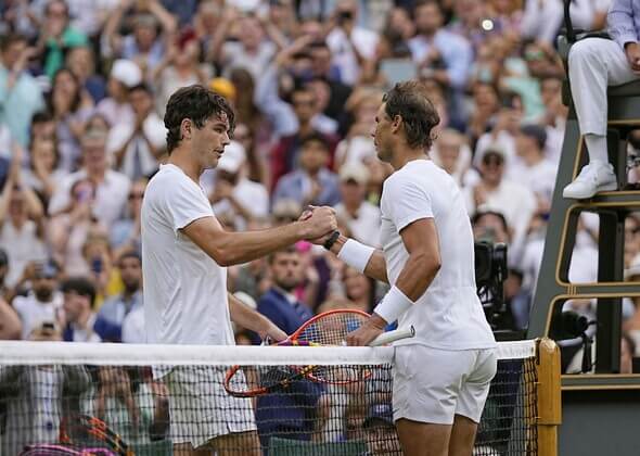 Tenis, Rafael Nadal a Taylor Fritz, Wimbledon 2022