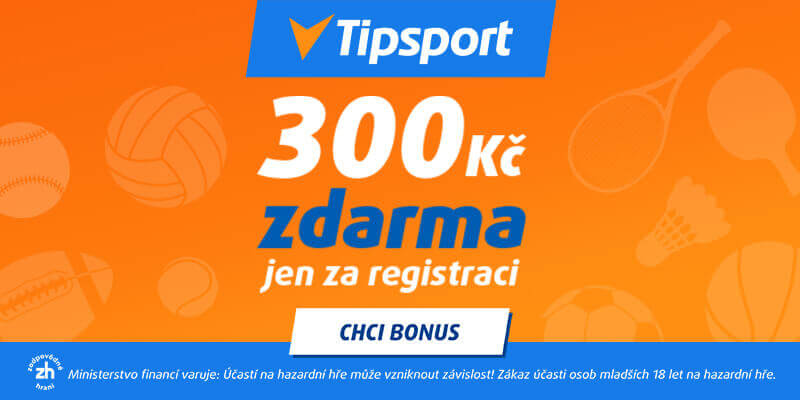 Tipsport bonus 300 Kč na tenis