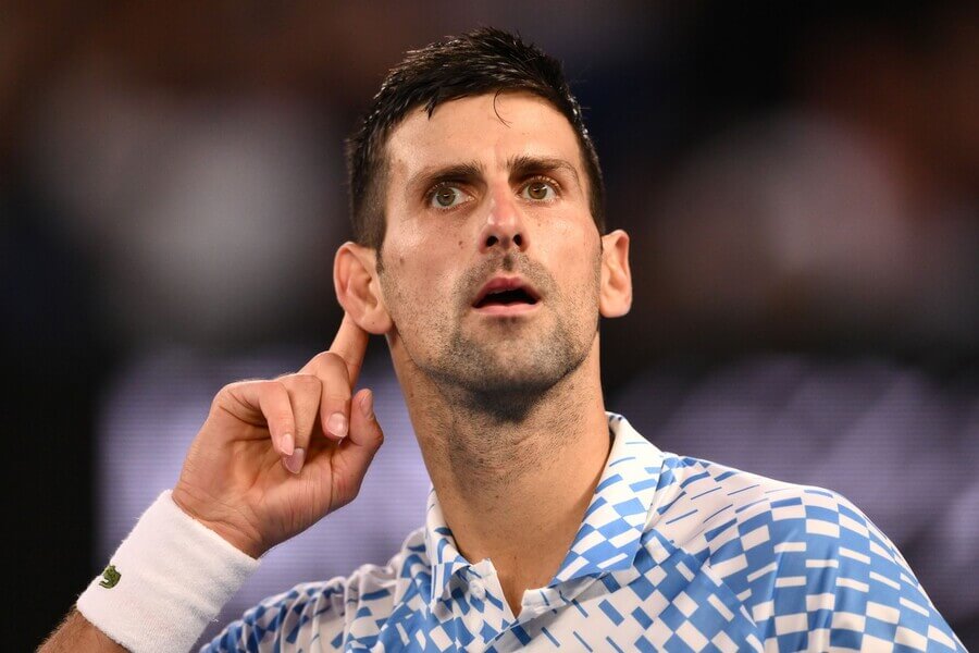 Tenista Novak Djokovič při postupu do finále Australian Open - sledujte finále Djokovič vs Tsitsipas dnes na Australian Open 2023 živě - online live stream zdarma