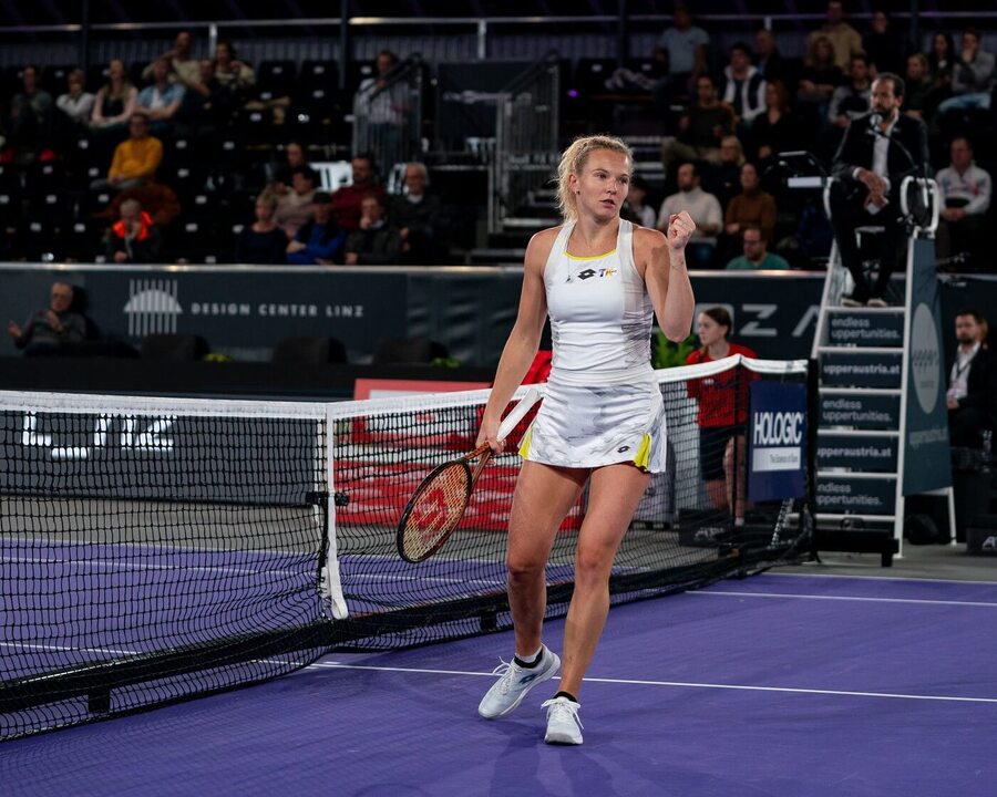 Tenis, WTA, Kateřina Siniaková během turnaje v Linci, Rakousko