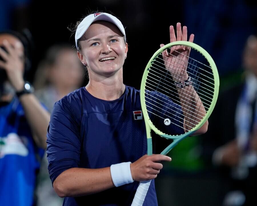 Tenis, WTA, Barbora Krejčíková po vítězství nad Sabalenkou, WTA Dubai 2023, čtvrtfinále