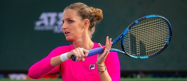 Tenis, WTA, Karolína Plíšková při tréninku na WTA 1000 Indian Wells, BNP Paribas Open
