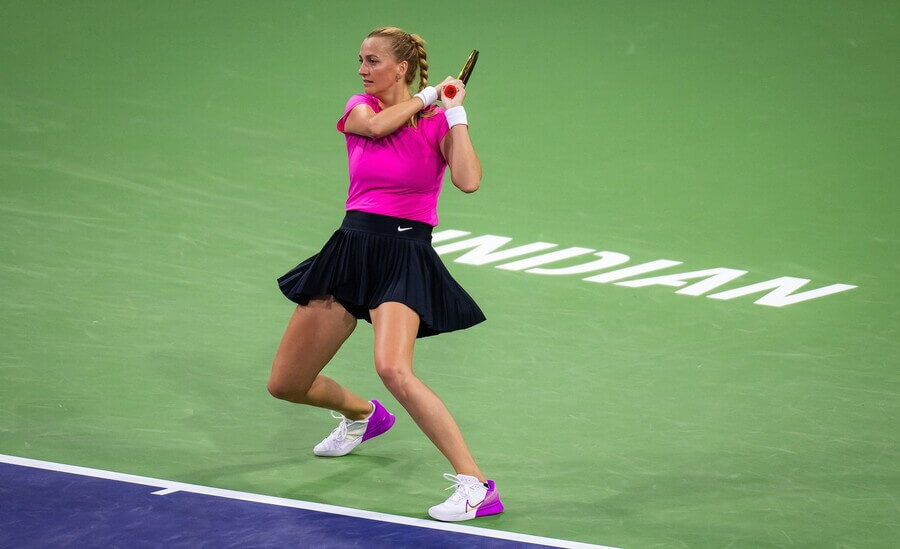 Česká tenistka Petra Kvitová během turnaje WTA 1000 Indian Wells 2023 - kde dnes sledovat tenis Kvitová vs Pegula v osmifinále WTA Indian Wells Open - online live stream a přímý přenos