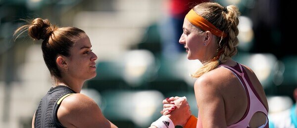 Tenistky Maria Sakkari a Petra Kvitová na turnaji WTA 1000 Indian Wells - sledujte dnes tenis Kvitová vs Sakkari na Indian Wells 2023 - online live stream a přímý přenos