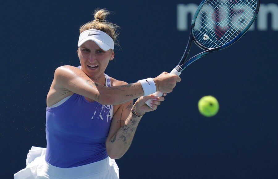 Tenis, WTA, Markéta Vondroušová na turnaji WTA 1000 v Miami, Florida, USA