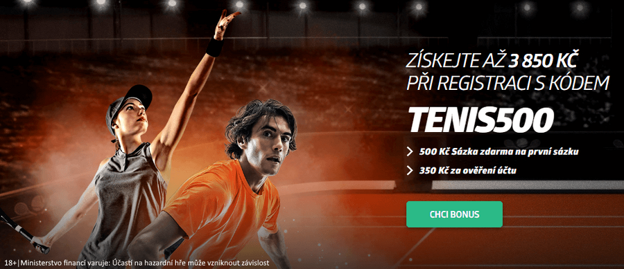 Betano bonus za registraci s promo kódem TENIS500 - získejte bonus zdarma