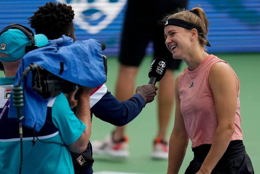 Tenistka Karolína Muchová po vítězném utkání na WTA 1000 Cincinnati 2023 - Western and Southern Open Cincinnati 2023