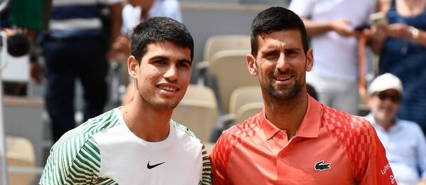 Tenis, ATP, Novak Djokovič a Carlos Alcaraz před finále Roland Garros - French Open v Paříži