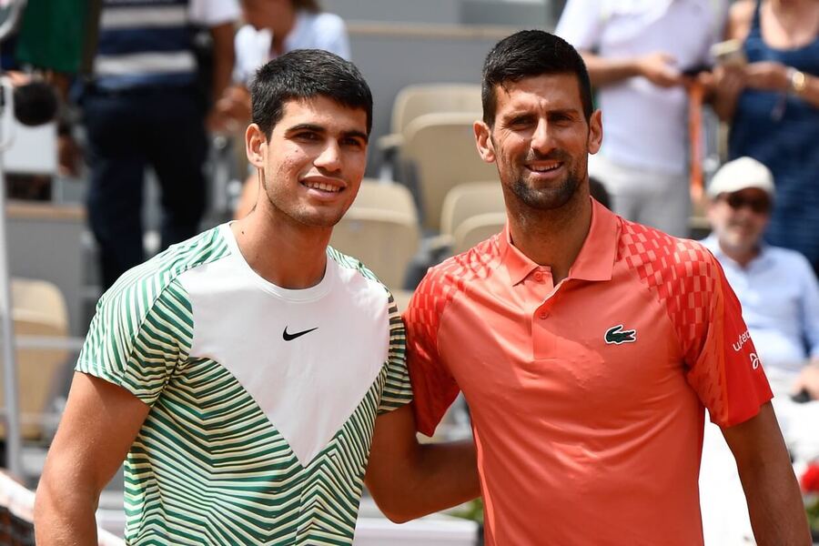 Tenis, ATP, Novak Djokovič a Carlos Alcaraz před finále Roland Garros - French Open v Paříži