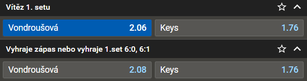 Tip na tenis US Open 2023 - dvouhra čtvrtfinále Vondroušová vs Keys dnes živě - kde sledovat online live stream zdarma