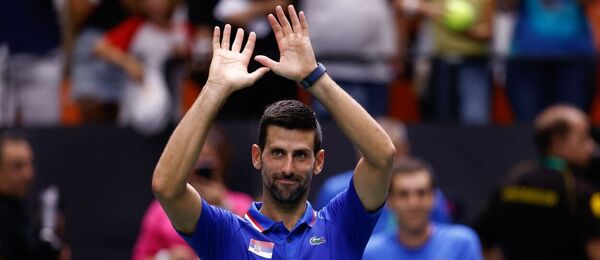 Tenis, ATP, Novak Djokovič během skupinové fáze Davis Cupu, zápas Srbsko vs Španělsko