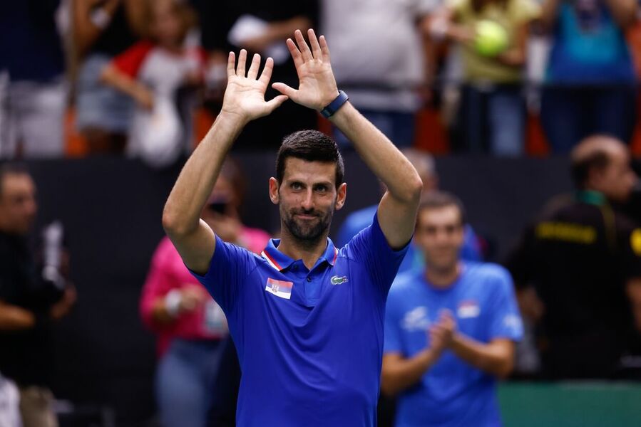 Tenis, ATP, Novak Djokovič během skupinové fáze Davis Cupu, zápas Srbsko vs Španělsko