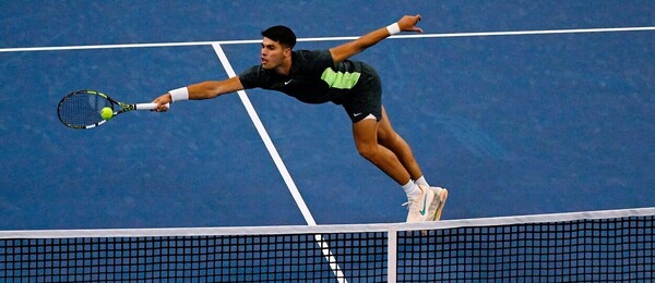 Tenis, ATP, Carlos Alcaraz ze Španělska během turnaji v Pekingu, China Open