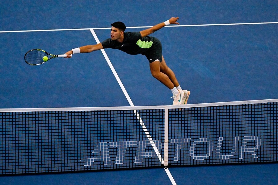 Tenis, ATP, Carlos Alcaraz ze Španělska během turnaji v Pekingu, China Open