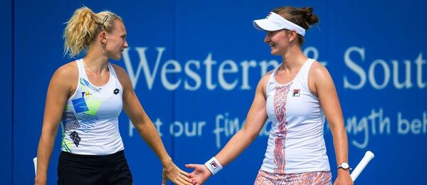 Tenis, WTA, Barbora Krejčíková a Kateřina Siniaková na turnaji v Cincinnati, Western and Southern Open, USA