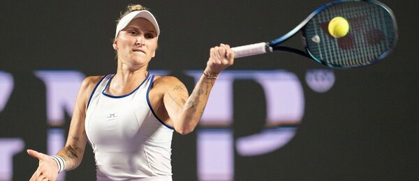 Tenis, WTA, Markéta Vondroušová během zápasu na Turnaji mistryň - WTA Finals v Cancúnu, Mexiko