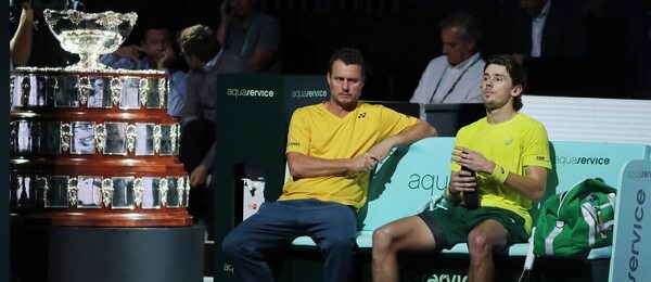 Tenis, Davis Cup - Davisův pohár, australský kapitán Lleyton Hewitt a jednička Alex de Minaur