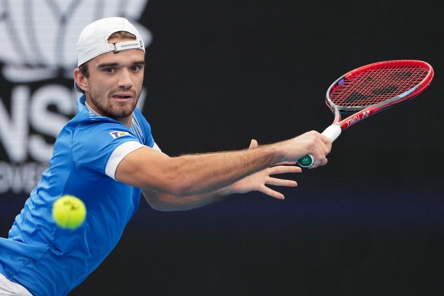 Tenis, ATP, Tomáš Macháč během United Cupu, Austrálie