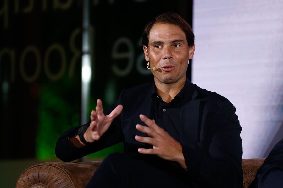 Tenis, ATP, Rafael Nadal během prezentace svého nového projektu