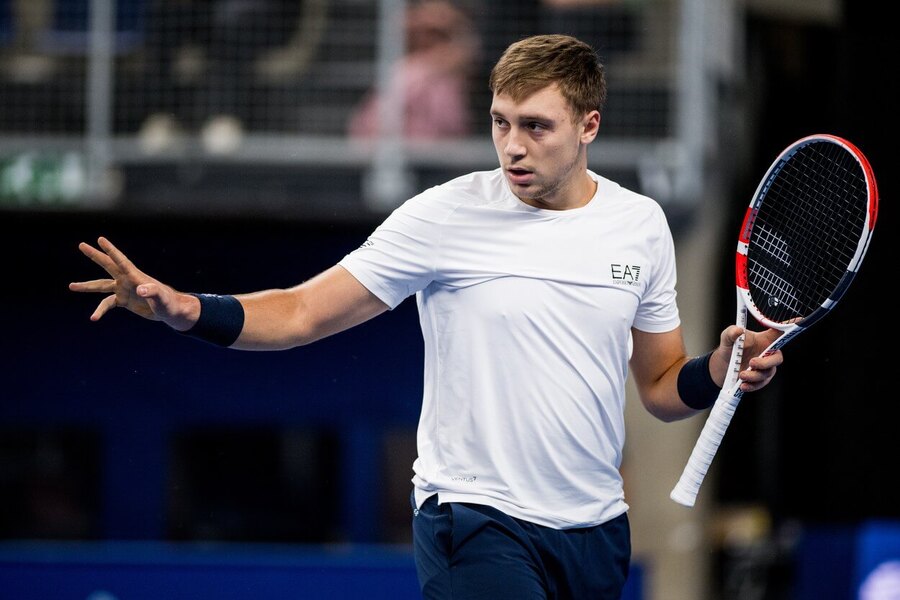 Tenis, ATP, Hamad Medjedovic během turnaje v Antverpách, Belgie