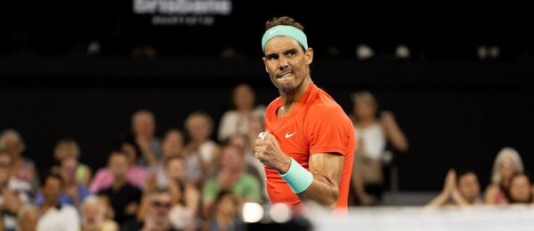Tenis, ATP, Rafael Nadal se raduje během utkání v australském Brisbane