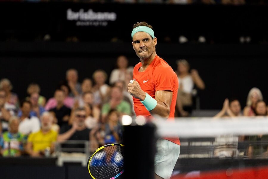 Tenis, ATP, Rafael Nadal se raduje během utkání v australském Brisbane