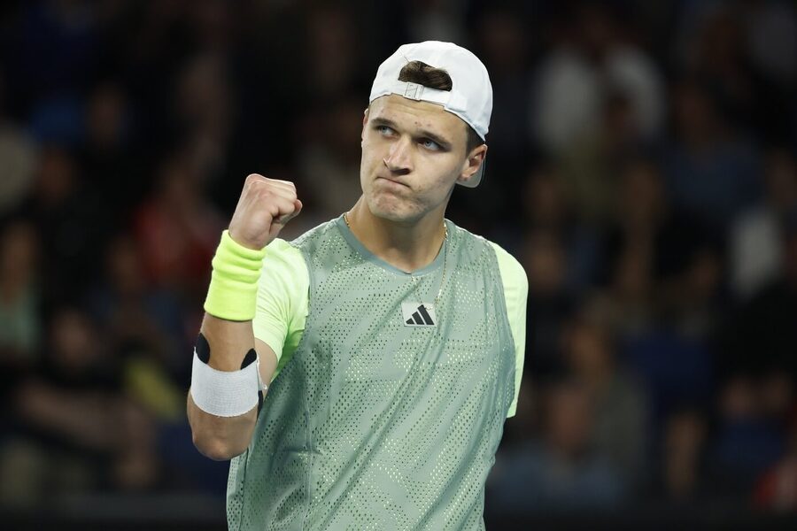 Tenis, ATP, Jakub Menšík během grandslamu Australian Open, Melbourne