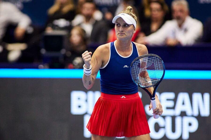 Tenis, WTA, Markéta Vondroušová během BJK Cupu v Seville, Španělsko