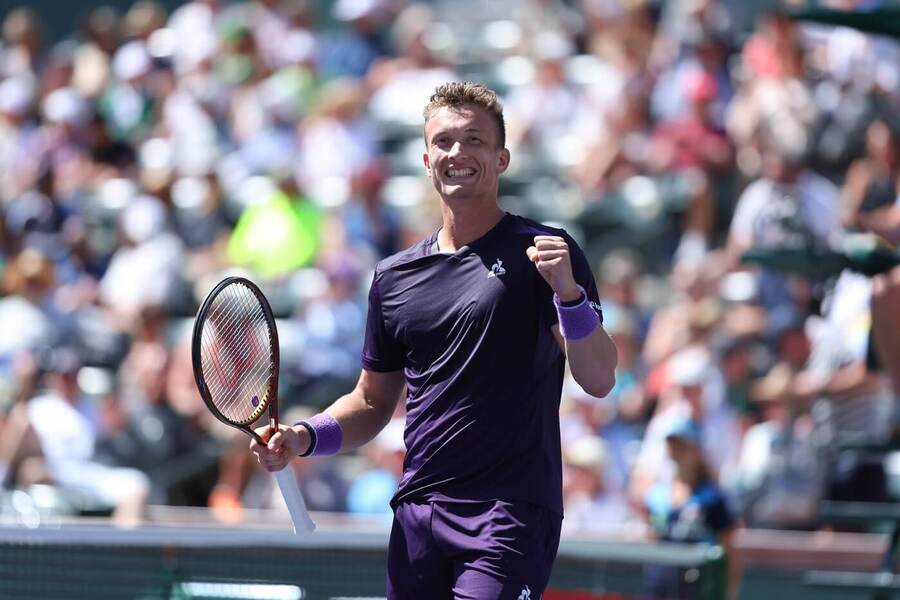 Tenis, ATP, Jiří Lehečka po výhře nad Tsitsipasem na turnaji ATP 1000 v Indian Wells, USA