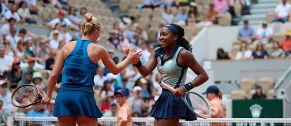 Tenis, WTA, Kateřina Siniaková a Coco Gauff během French Open, Roland Garros, čtyřhra