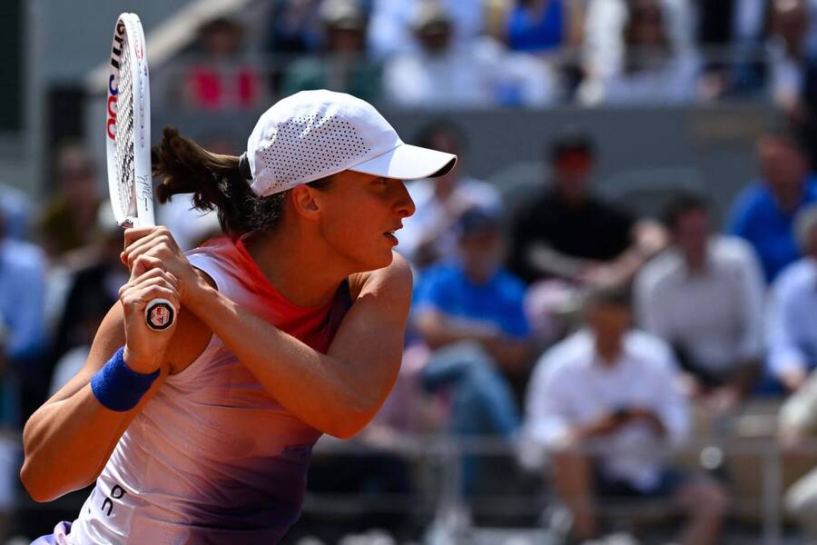 Iga Swiatek během semifinále Roland Garros