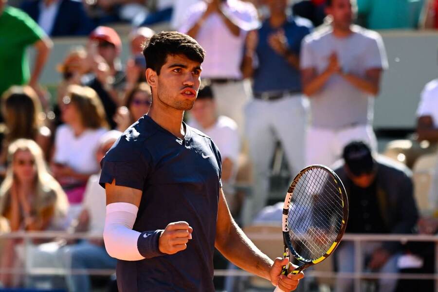 Carlos Alcaraz během semifinále French Open 2024