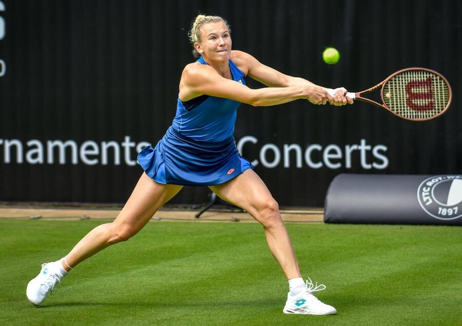 Kateřina Siniaková na turnaji WTA 500 v Berlíně, kde si dnes zahraje osmifinále proti Qinwen Zheng