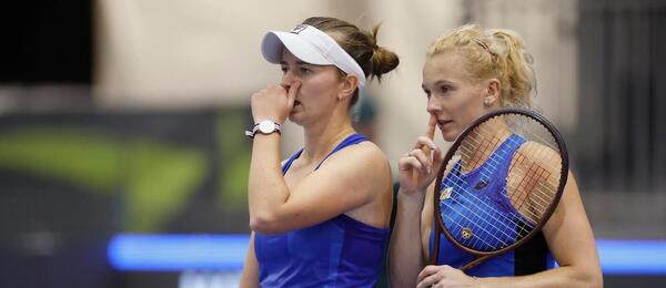 Tenis, WTA, Barbora Krejčíková a Kateřina Siniaková během finále BJK Cupu