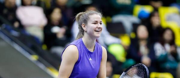 Tenis, exhibice, Karolína Muchová během MGM Macau Tennis Masters
