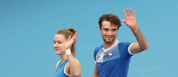 Tenis, United Cup, Karolína Muchová a Tomáš Macháč ve smíšené čtyřhře proti Norsku, Sydney, Austrálie