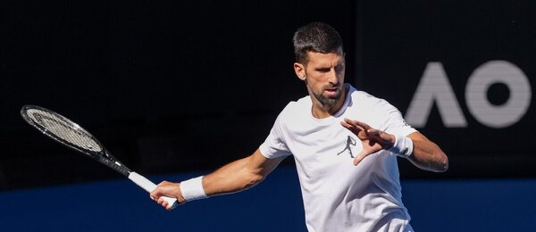 Tenis, ATP, Novak Djokovič během tréninku na Australian Open, Melbourne