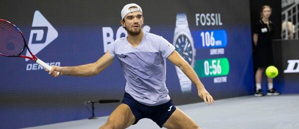 Tomáš Macháč na turnaji ATP Dallas Open 2025, kde ho dnes ve čtvrtfinále vyzve Denis Shapovalov