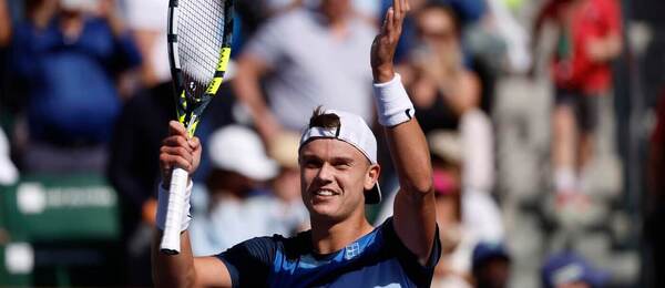 Tenis, ATP, Holger Rune během zápasu v Indian Wells, Kalifornie, USA