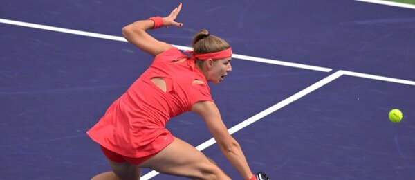Karolína Muchová na turnaji WTA 2025 v Indian Wells, dnes Muchová hraje 2. kolo Miami Open proti Victorii Azarence