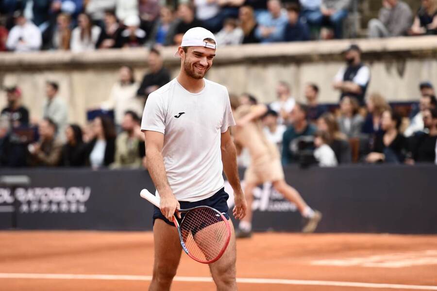 Tenis, ATP, Tomáš Macháč během exhibice UTS v Nimes, Francie