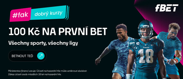 fBET bonus - registrační bonus 100 Kč pro kurzové sázky