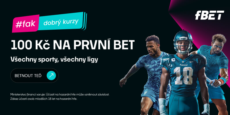 fBET bonus - registrační bonus 100 Kč pro kurzové sázky